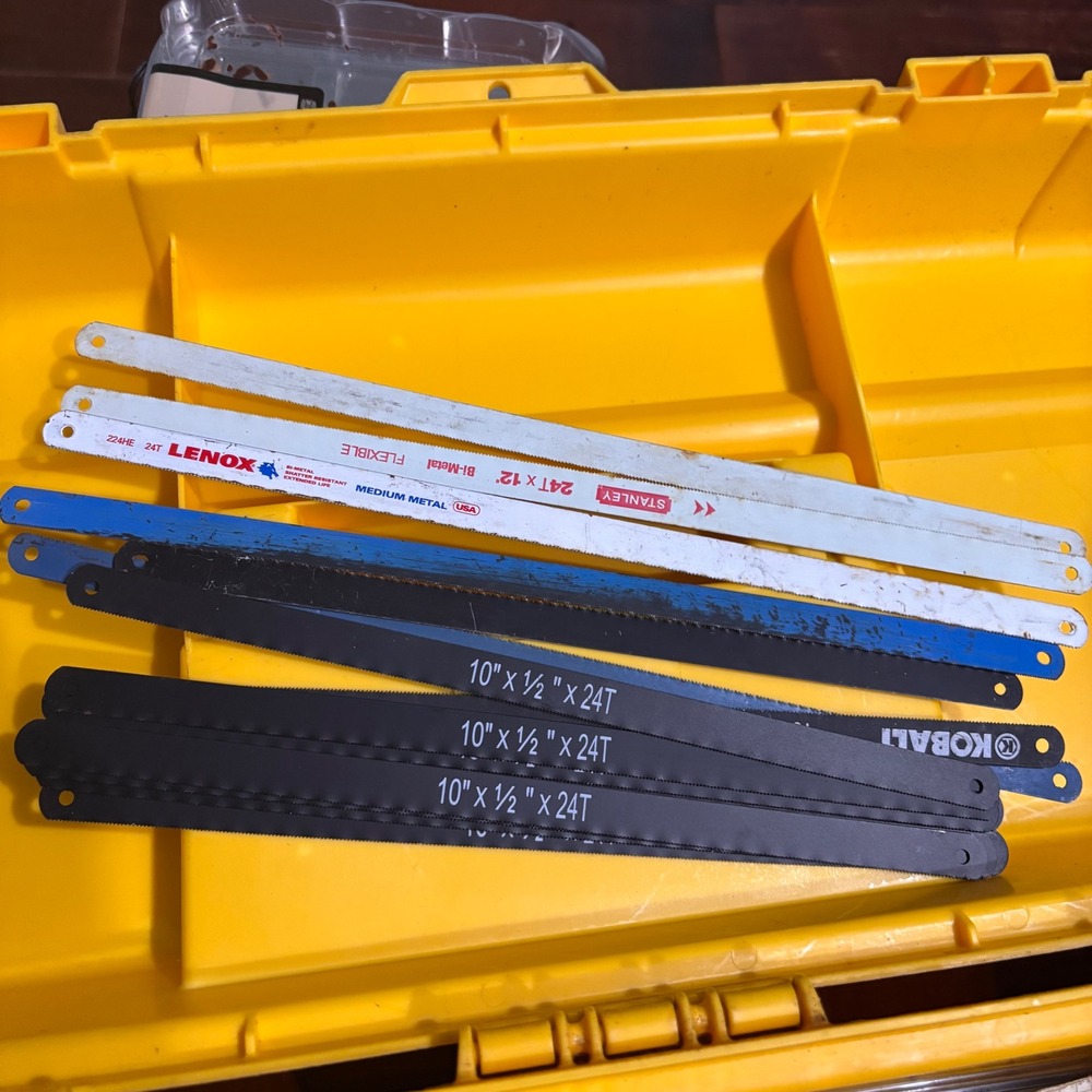 Assorted Hacksaw Blades Lot Lenox Stanley Kobalt 10in 12in Bi-Metal 24T Mixed